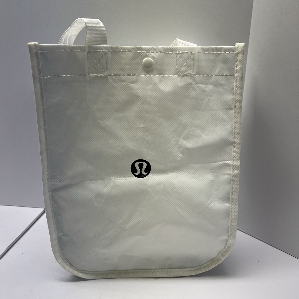 Lululemon Tote Bag White Black Reusable Shopper Logo Yoga Gym Eco Grocery Large